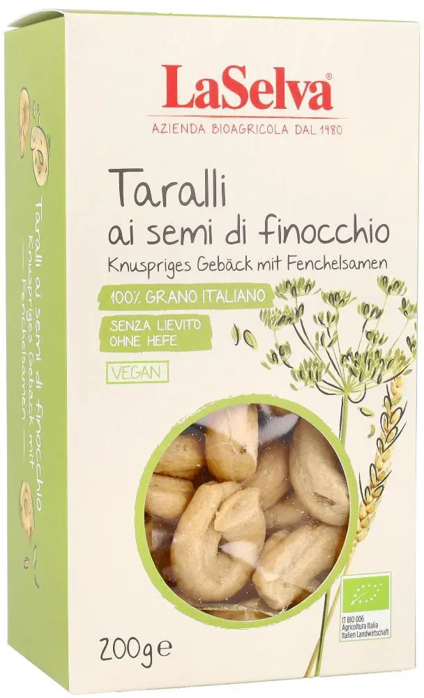 Taralli bio cu seminte de fenicul 200 g LaSelva
