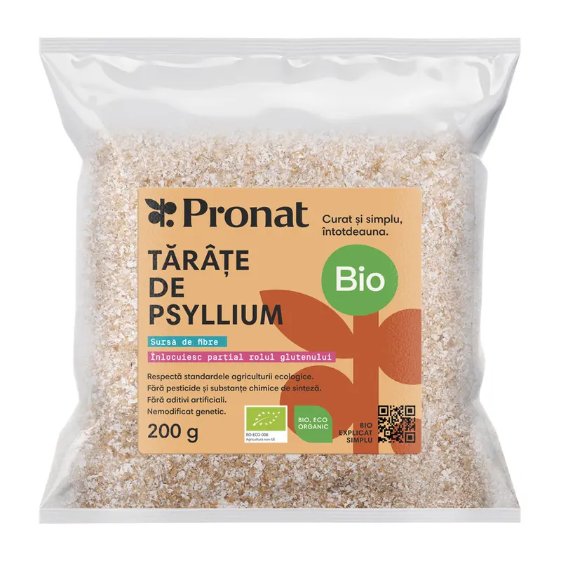 Tarate bio de psyllium, 200g Pronat