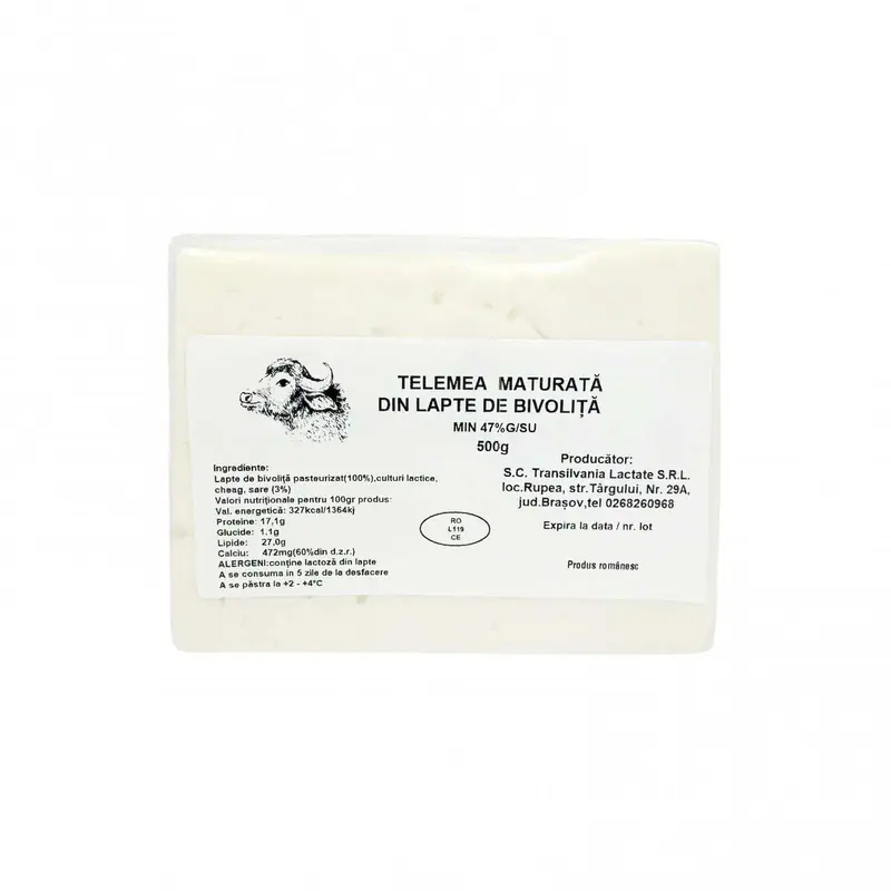 Telemea maturată din lapte de bivoliță, Transilvania Lactate, 500g