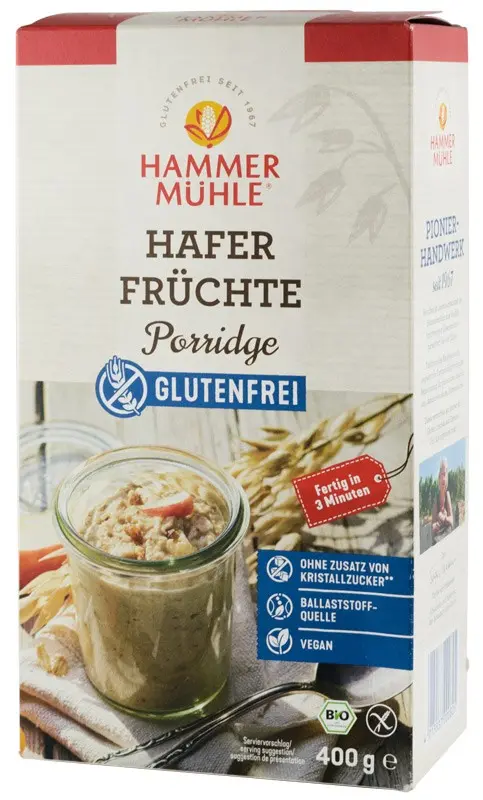Terci bio de ovaz cu fructe, 400g Hammer Muhle