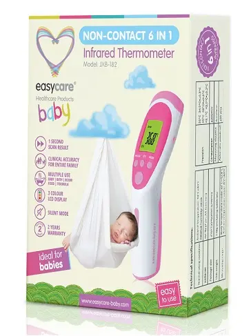 Termometru infraroșu non-contact roz 6 funcții – Easy Care