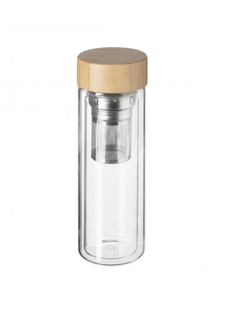 Termos din sticlă cu pereți dubli și infuzor metalic Terre d'Oc 330ml
