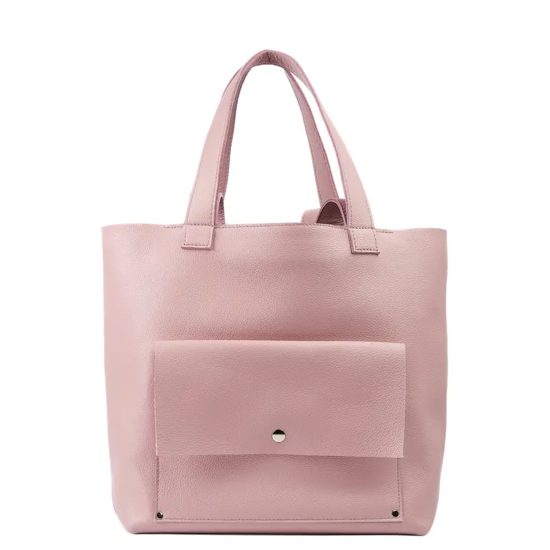 The Shopper pastel pink leather bag
