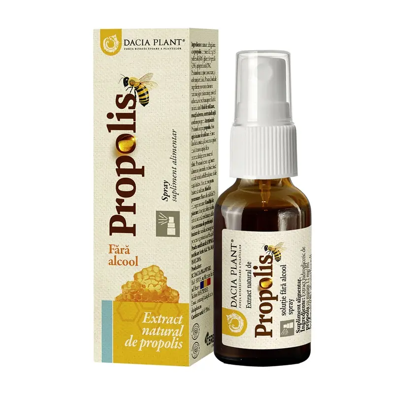 Tinctură de propolis fără alcool, spray 20 ml – Dacia Plant