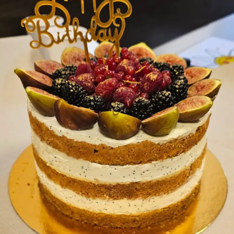 Tort cu lamaie, mac si zmeura - Gramaj min. 1,5 kg - Precomanda 48 de ore