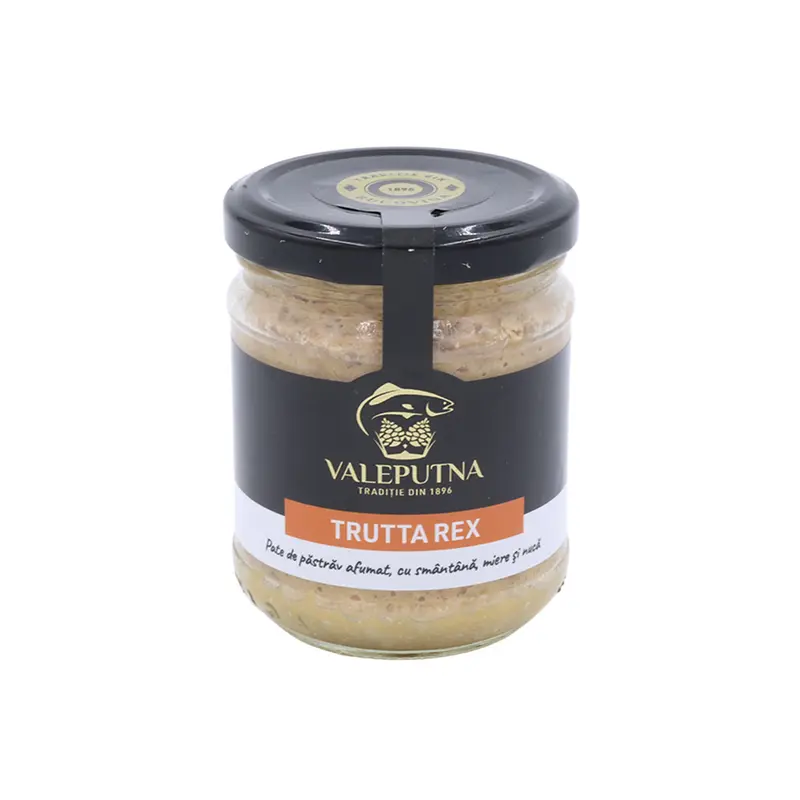 Trutta Rex 210 g – cremă de păstrăv afumat cu smântână și nucă, gust rafinat