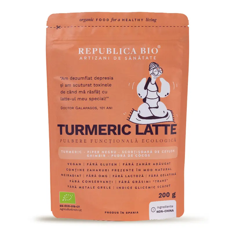 Turmeric Latte, pulbere functionala ecologica Republica BIO, 200 g