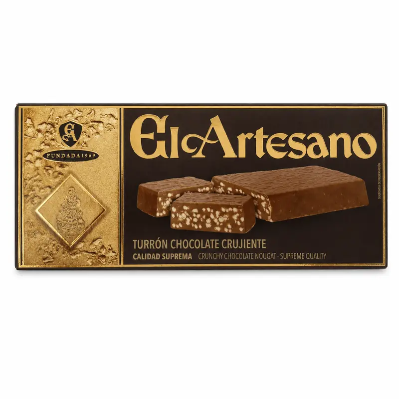 Turron cu ciocolată crocantă El Artesano 200g