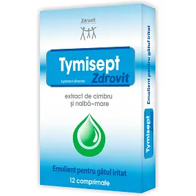 Tymisept 12 comprimate – Zdrovit - Confort pentru gât