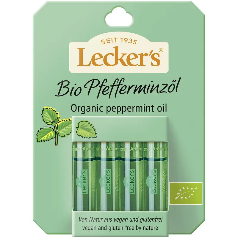 Ulei bio de menta piperata 4x2 ml vegan si fara gluten, 8ml | Leckers