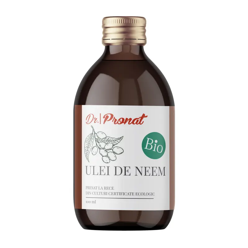 Ulei bio de neem presat la rece, 100ml Pronat