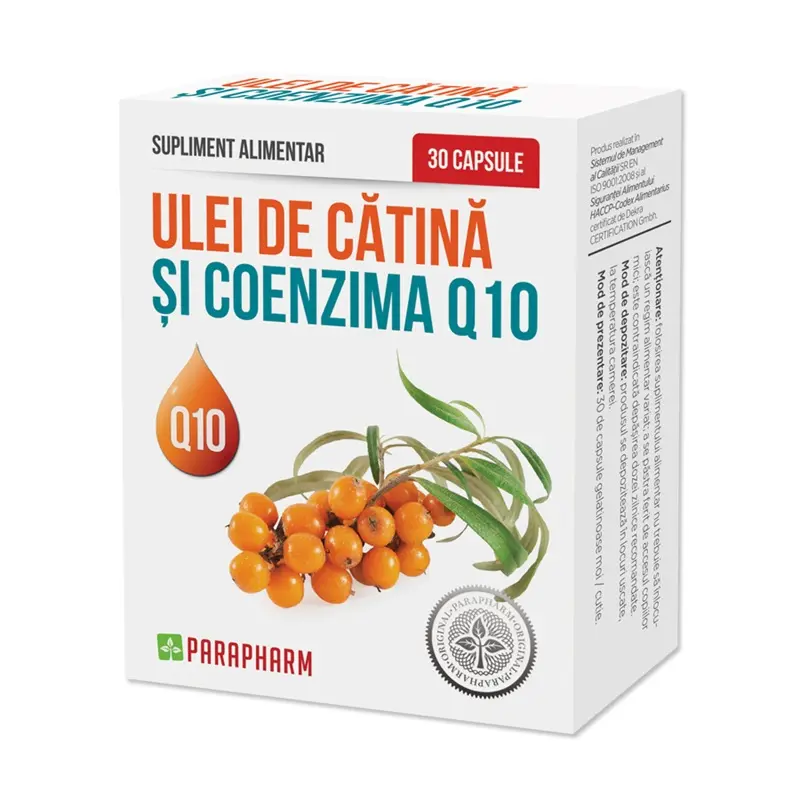 Ulei cătină + Q10 30 capsule – Quantum Pharm - Cătină și Q10