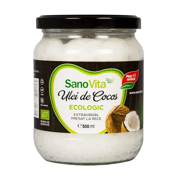 Ulei cocos extravirgin eco, presat la rece 500 ml – Sano Vita