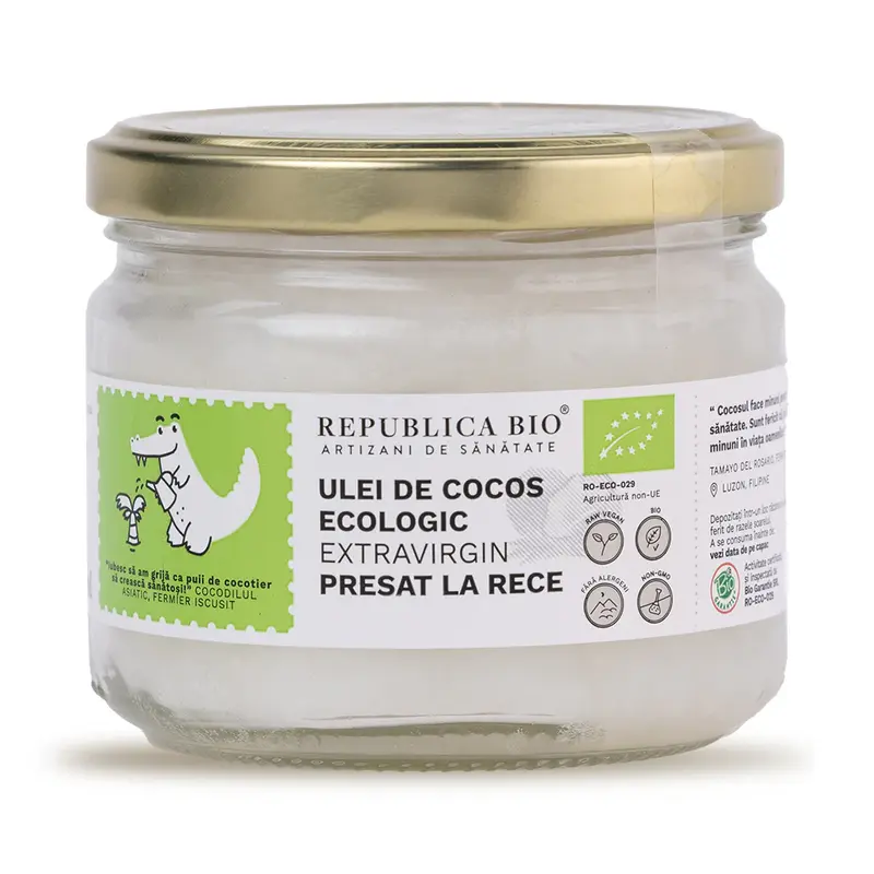 Ulei de cocos bio, extravirgin, presat la rece, 280 ml | Republica BIO