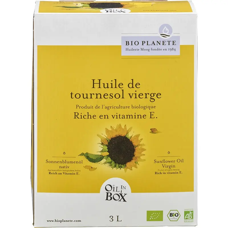 Ulei de floarea-soarelui virgin bio, 3L | Bio Planete