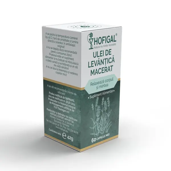 Ulei de levănțică macerat 60 capsule moi – Hofigal