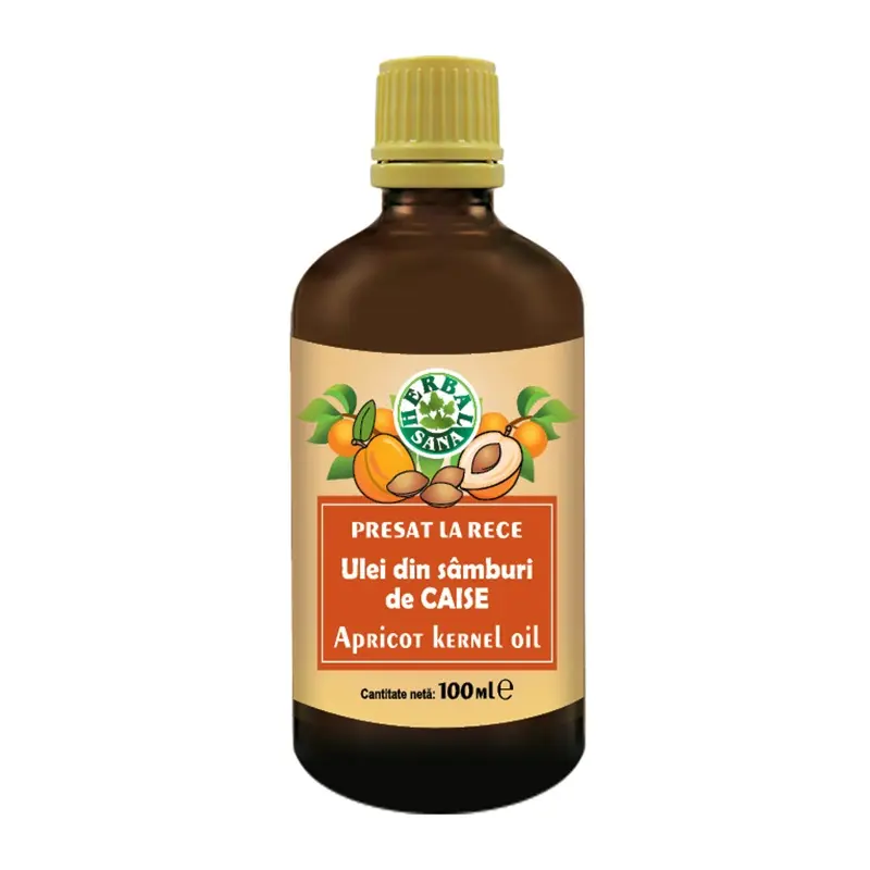 Ulei din sâmburi de caise presat la rece 100 ml – Herbavit