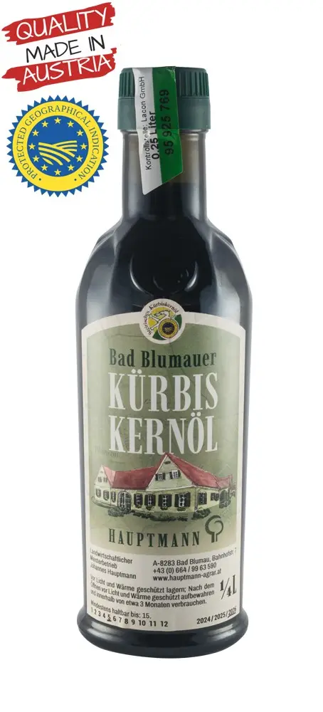 Ulei din seminte prajite de dovleac, 250ml Hauptmann