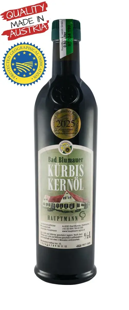 Ulei din seminte prajite de dovleac, 500ml Hauptmann