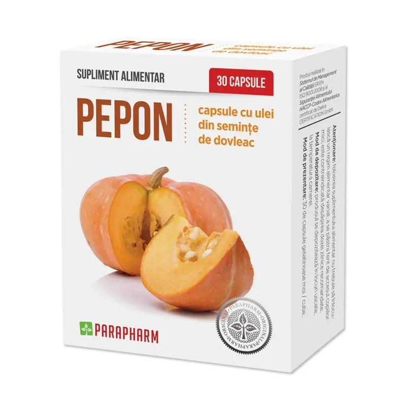 Ulei dovleac pepon 30 capsule – Quantum Pharm - Presat la rece