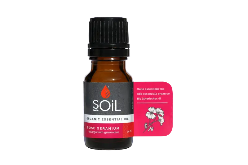 Ulei Esential Rose Geranium (Muscata Trandafir) 100% Organic ECOCERT, 10ml | SOiL