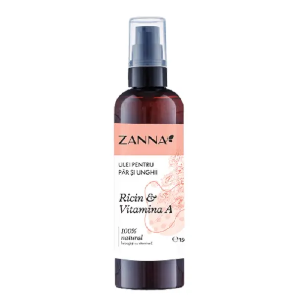 Ulei pentru păr și unghii ricin & vitamina A 150 ml – Zanna