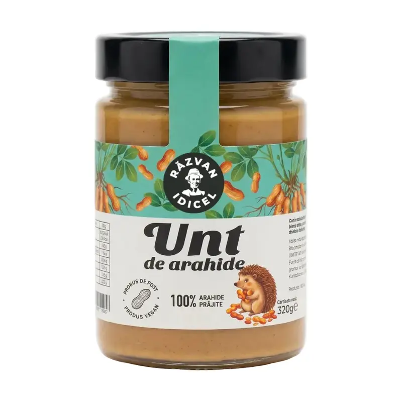 Unt de arahide fără zahăr, 320g, Răzvan Idicel