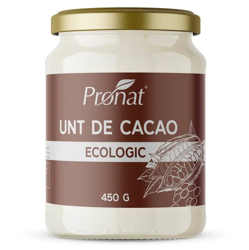 Unt de cacao bio, 450g Pronat