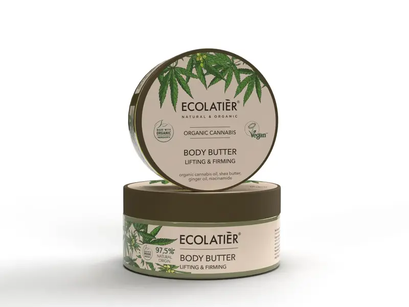 Unt de corp cu efect de lifting si fermitate cu cannabis bio 200ml Ecolatier