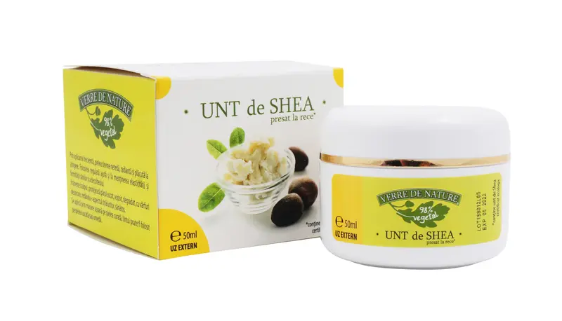 Unt de shea bio presat la rece 50 ml – Manicos - Hidratare