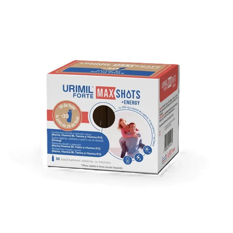 Urimil Forte Max Shots + Energy 30 fiole × 10 ml – Naturpharma