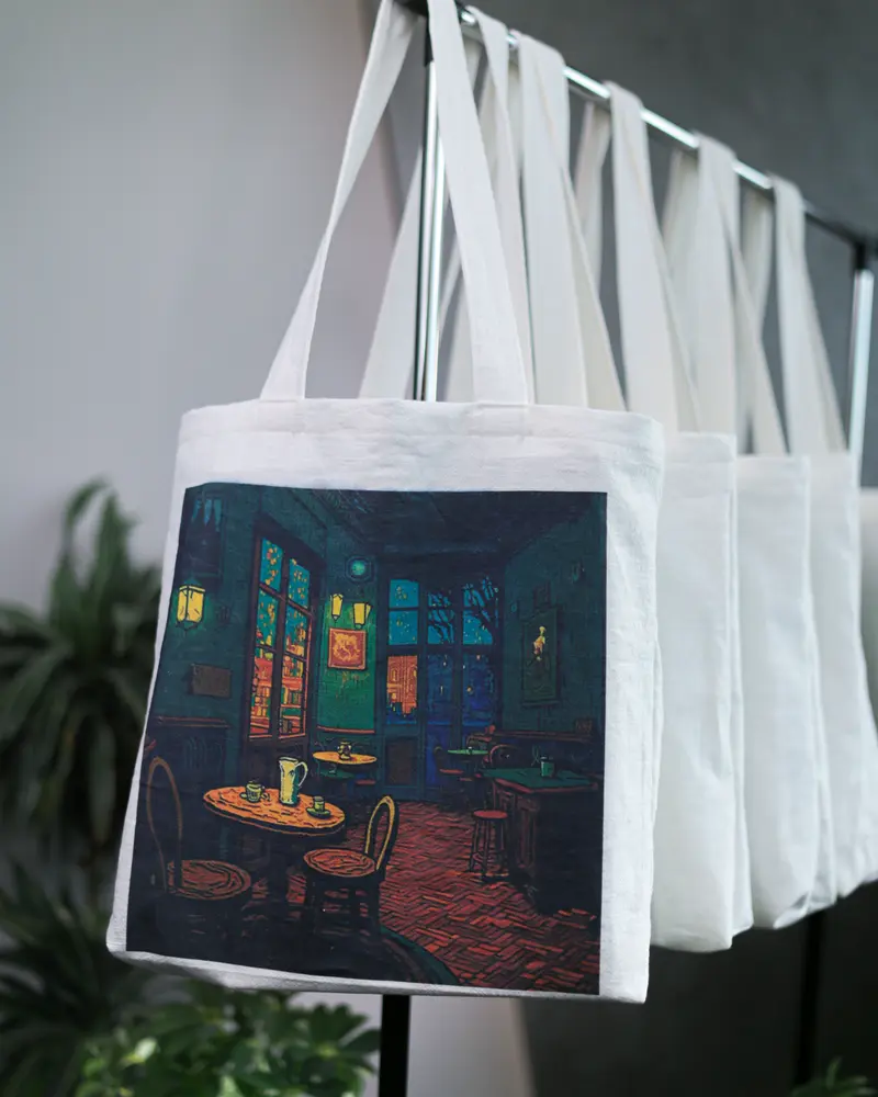 Van Café-TOTE BAG-Ecru