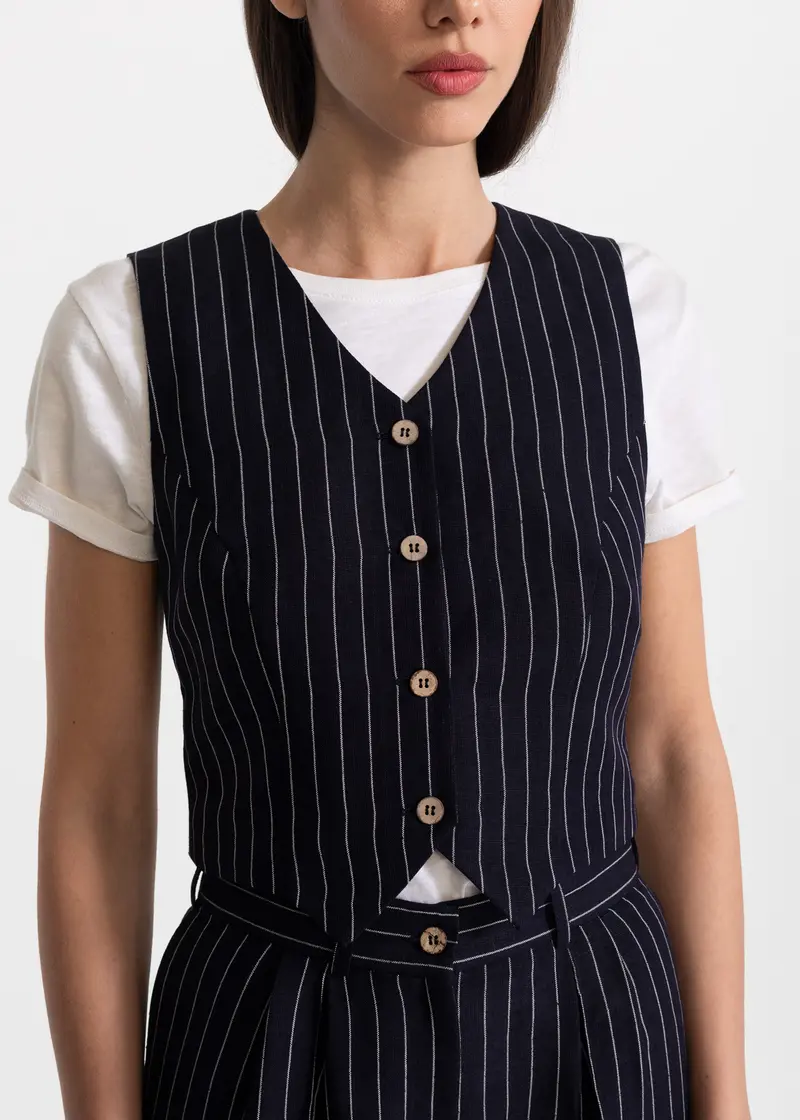 Vesta "Figa" 100% In - Negru cu Dungi