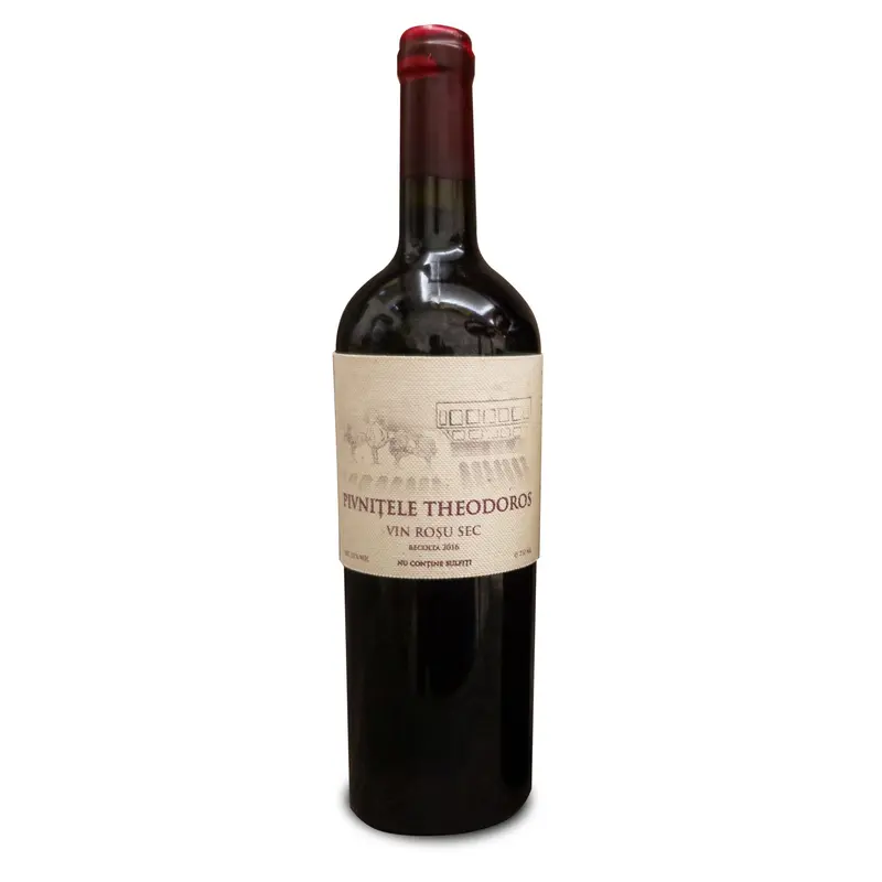 Vin Rosu Sec Natural Fara Sulfiti Pivnitele Theodoros 750 ml