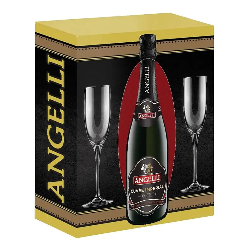 Vin Spumant Angelli Cuvee Imperial DS 0.75L 11.5% + 2 Pahare