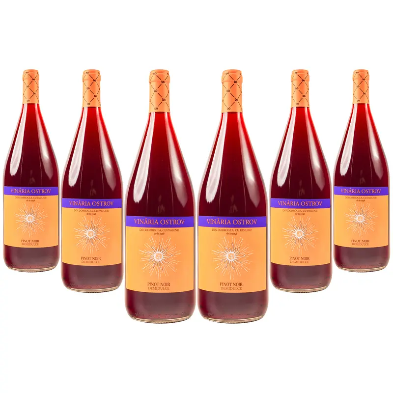 Vinăria Ostrov, Pinot Noir, Bax 6 sticle-1.5l, Roșu, Demidulce