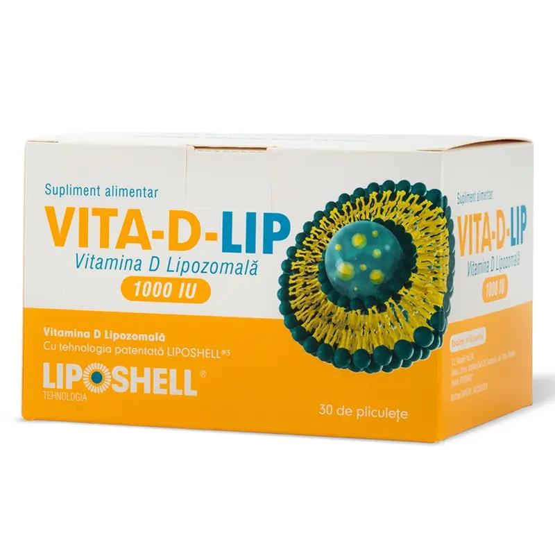 Vita-D-lip vitamina D lipozomală 1000 UI 30 plicuri – Liposhell
