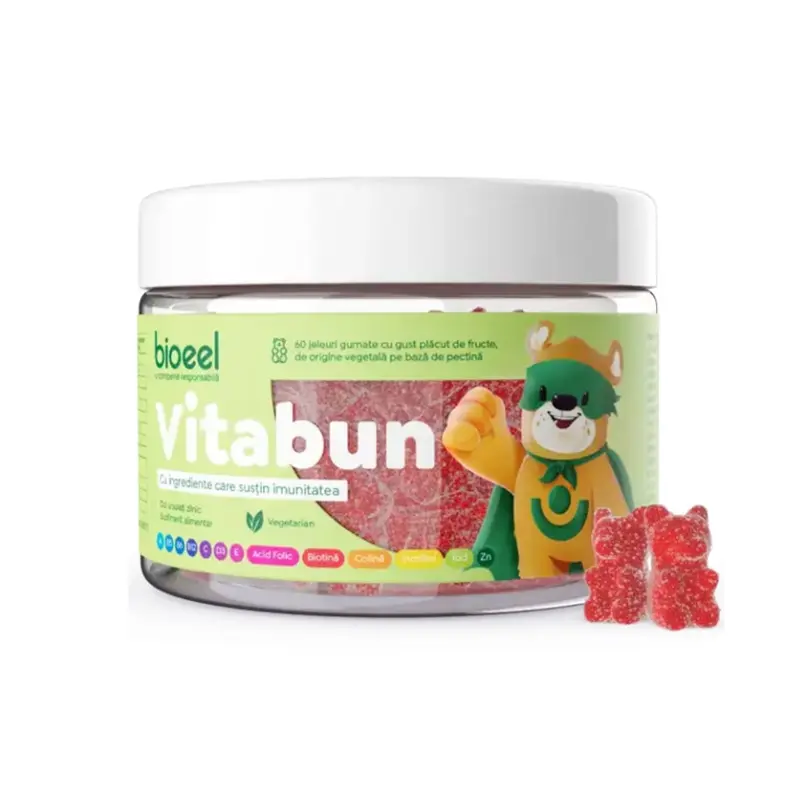 Vitabun 60 jeleuri gumate, +3 ani – Bioeel - Gust de căpșuni