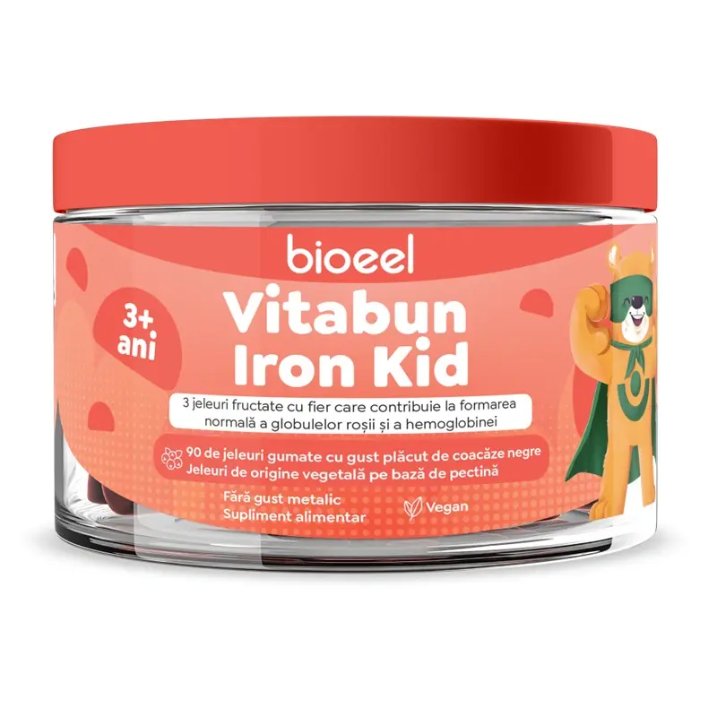 Vitabun Iron Kid 90 jeleuri gumate, +3 ani – Bioeel