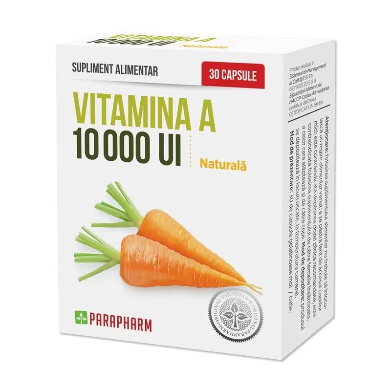Vitamina A 10000 UI 30 capsule – Quantum Pharm - Vedere