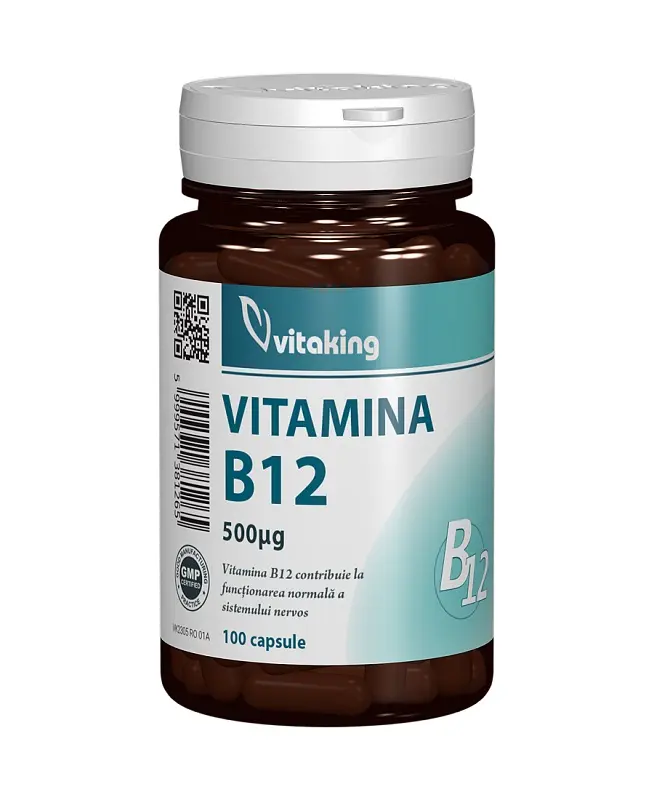 Vitamina B12 500 µg 100 capsule – Vitaking - Energie zilnică