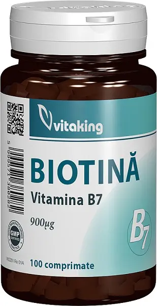 Vitamina B7 Biotină 900 µg 100 comprimate – Vitaking