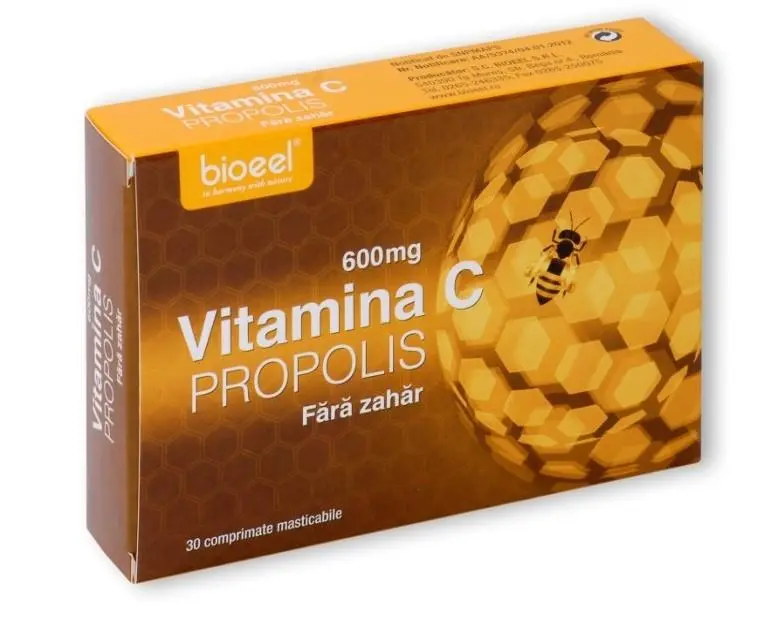 Vitamina C 600 mg propolis 30 comprimate masticabile – Bioeel