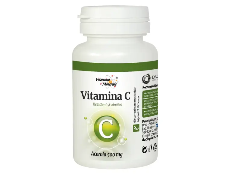Vitamina C acerola 500mg 60cps Dacia Plant