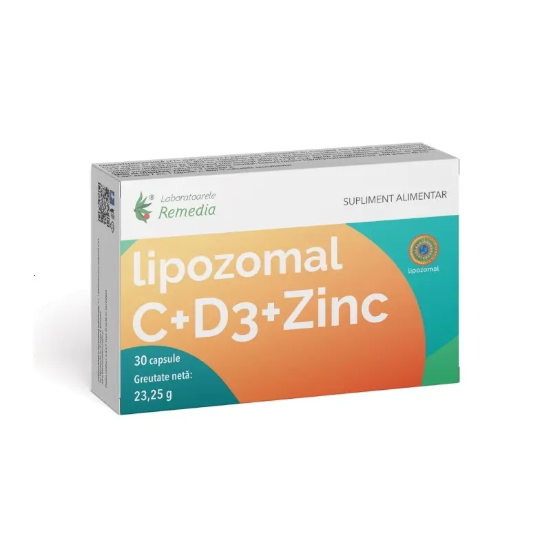 Vitamina C + D3 + Zinc lipozomale 30 capsule – Remedia
