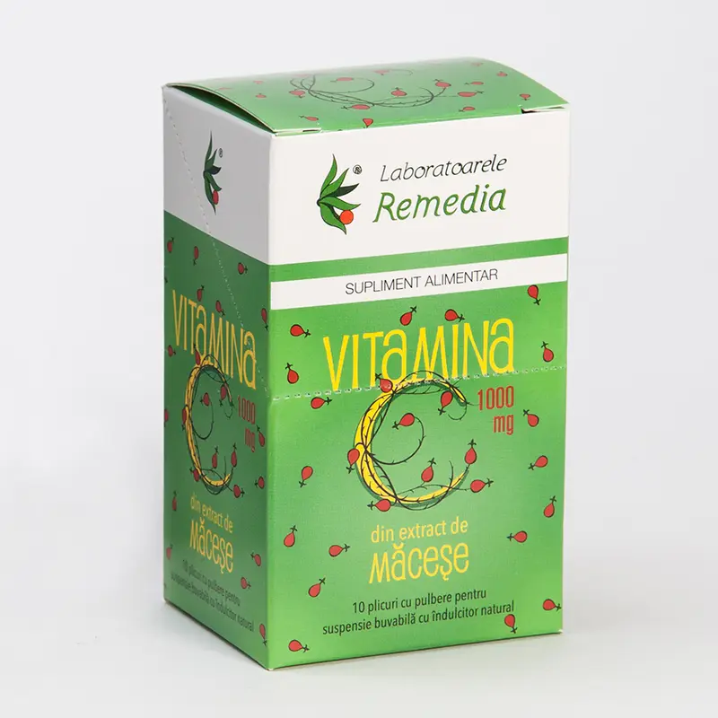 Vitamina C din măceșe 1000 mg 10 plicuri – Remedia