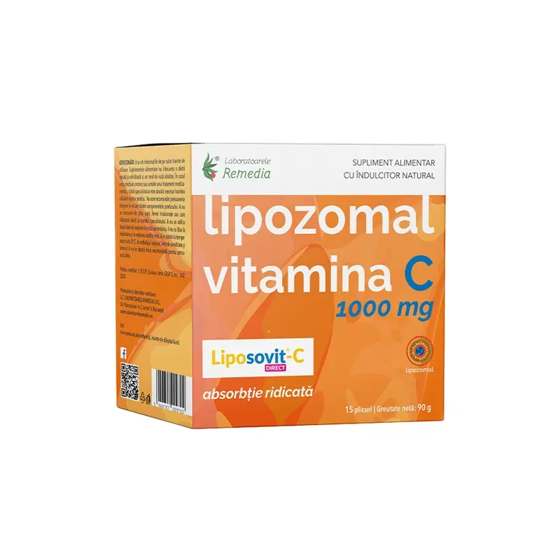Vitamina C lipozomală 1000 mg 15 plicuri – Remedia