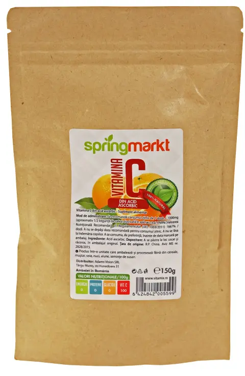 Vitamina C pulbere 150 g – Springmarkt - Mai puțină oboseală