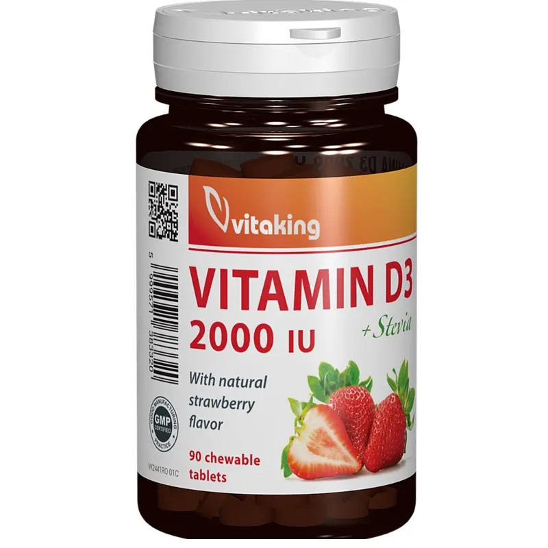 Vitamina D 2000 UI masticabilă 90 comprimate – Vitaking