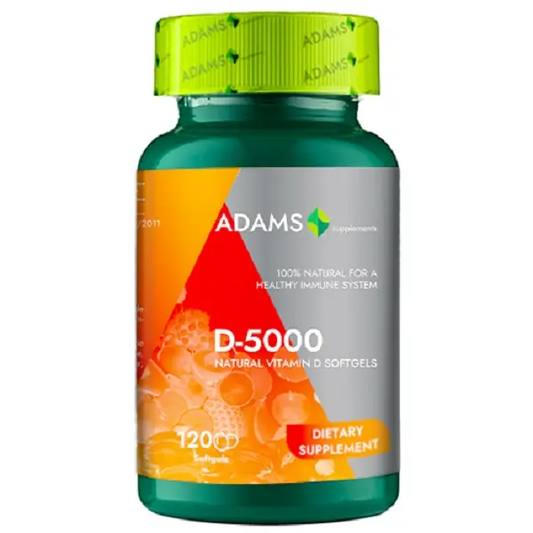 Vitamina D-5000 120 capsule gelatinoase moi – Adams Vision